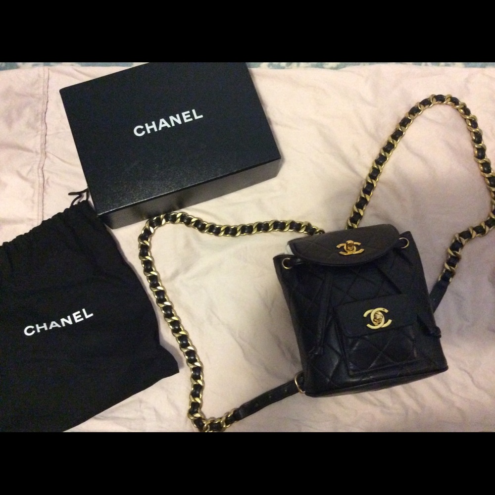 Chanel Vintage Quilted Lambskin Backpack